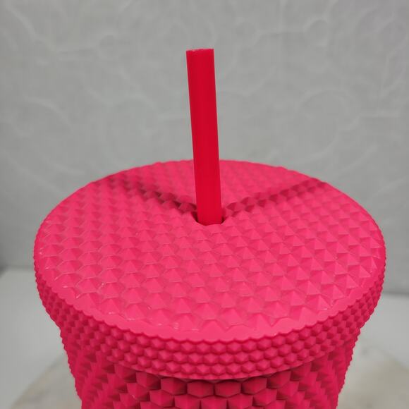 Starbucks Mexico Matte Berry Tumbler Venti 24oz Pink Studded with Straw Bow - Picture 3 of 16